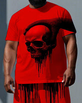 Real Ones Wear Bones Big & Tall Men's Bold Skull Print Short Sleeve T-shirt 2-Piece Summer Set